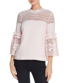 Ted Baker Poppyy Lace-Inset Top in pink at Bloomingdales